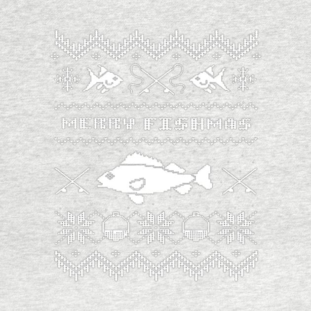 Merry Fishmas, Ugly FISHING Christmas Bass Fish by kasperek